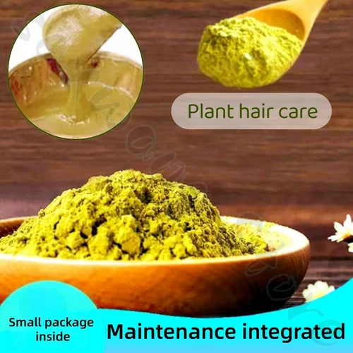 Imagen 2 del producto Tinte para el cabello en polvo de Henna india, planta puramente Natural, negro y marrón, para cubrir el cabello blanco, protege y repara el cabello, nutre profundamente, 500g