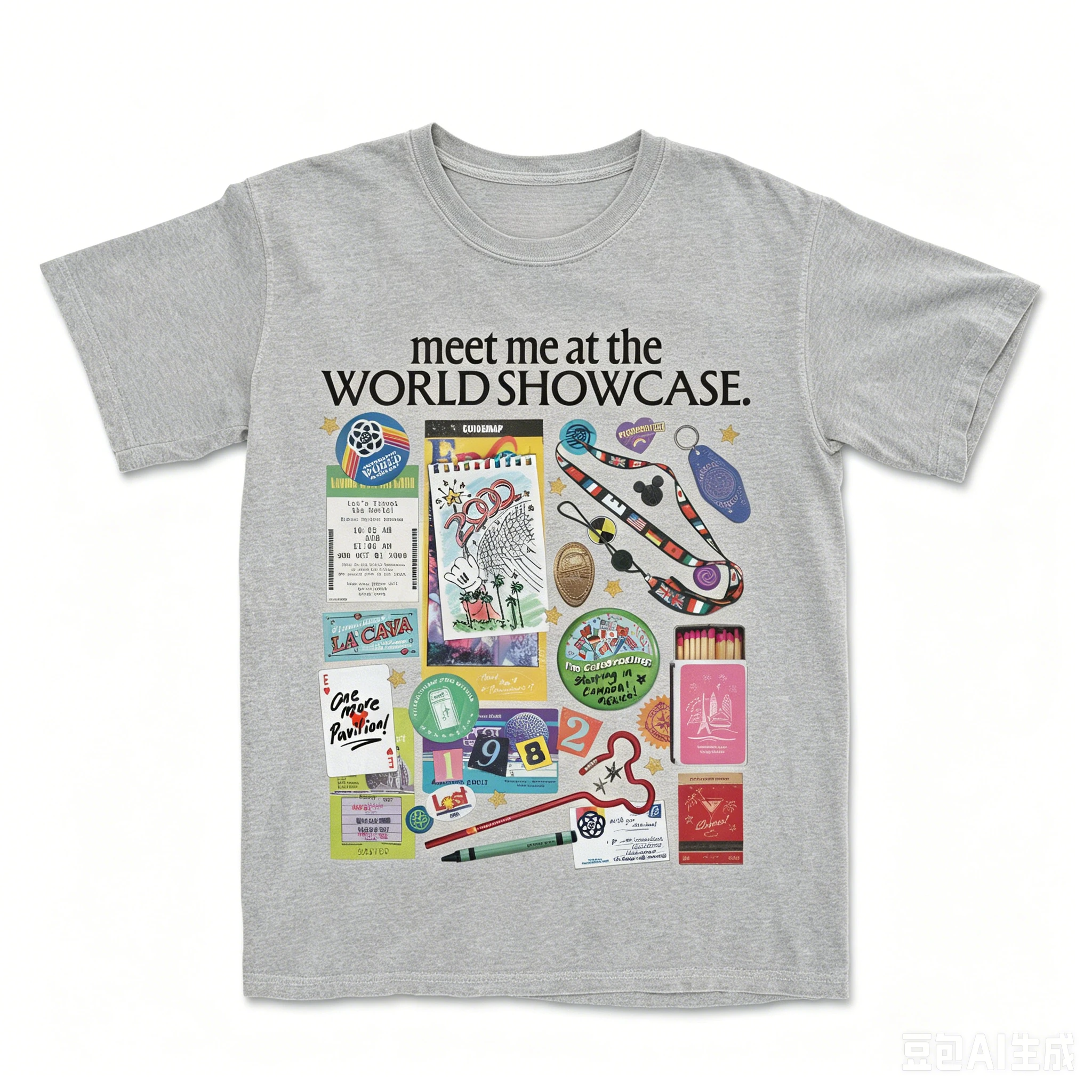 26 Retro Paradise Ticket Badge Ticket Collage Retro Prints Gentle and Versatile Men's and Women's  Cotton T-shirts