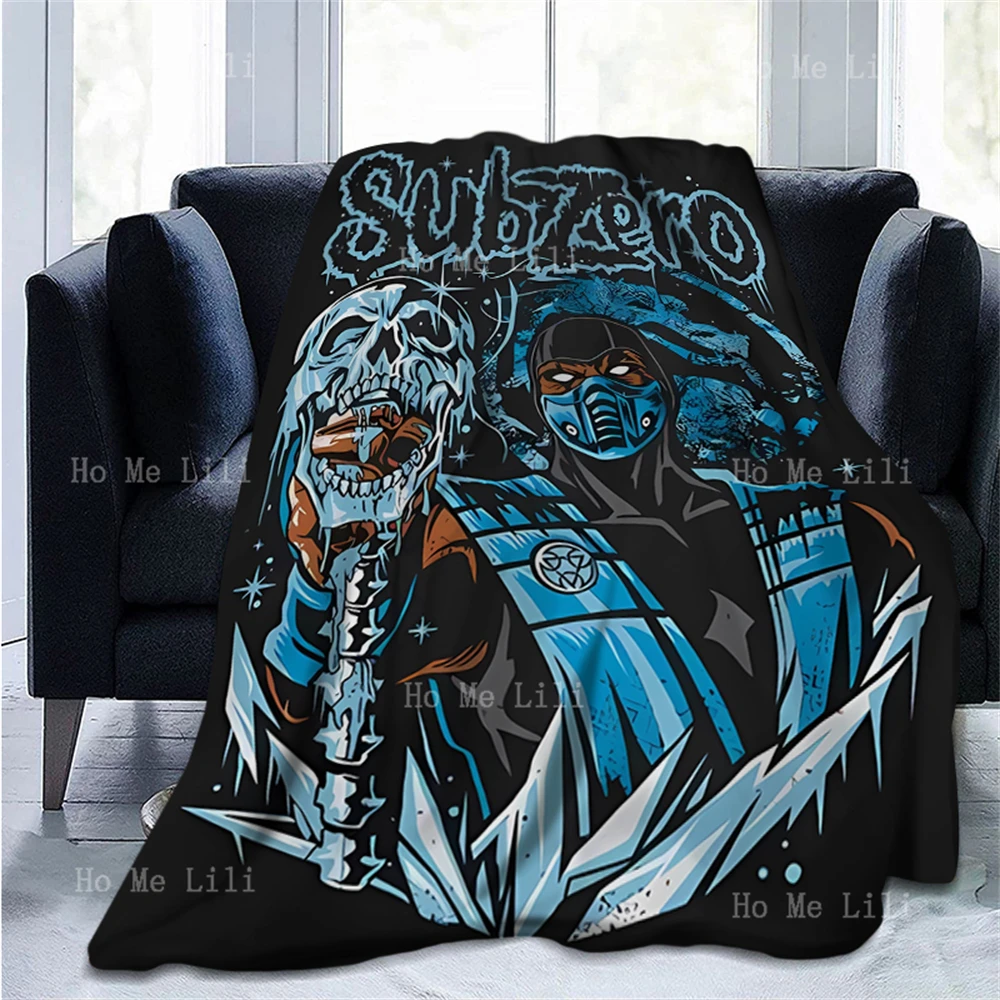 Mortal Kombat Poster Sub Zero Poster Print Soft Cozy Flannel Blanket Suitable For All Seasons Use