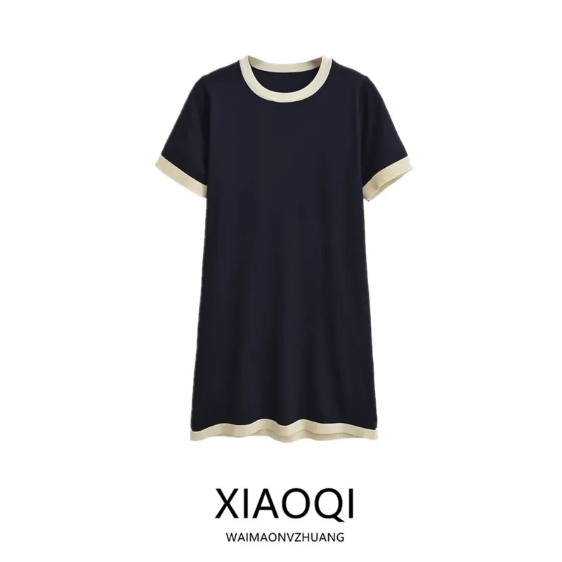 Neue 2024 Herbst Damen S Sve Round Ne Dr Flat Needle Bla Dr Pendeln Sle Faionable Slim Fit Dr