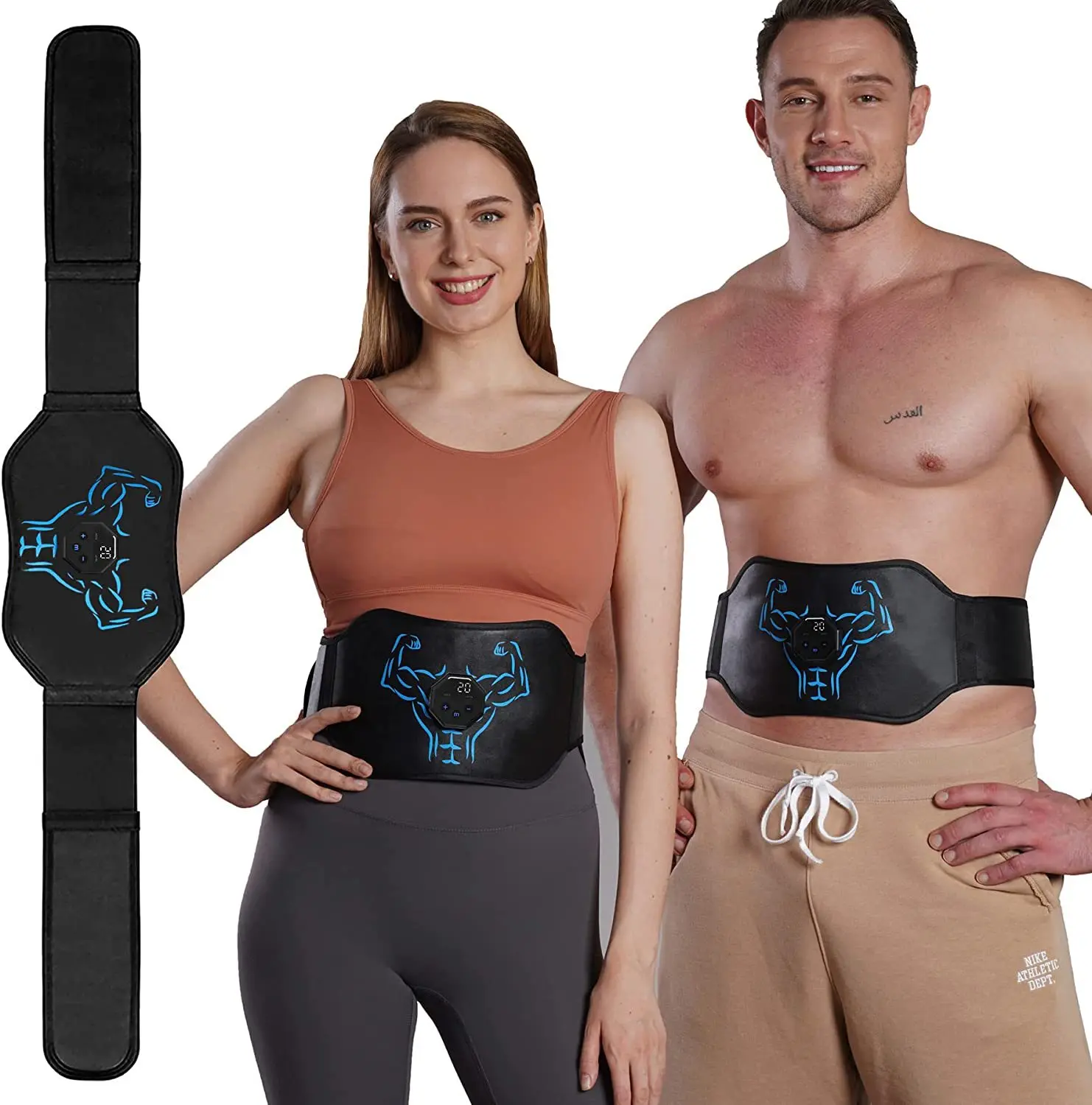 

EMS Abdominal Muscle Stimulator Toning Belt Portable Electric ABS Machine Muscle Toner Fitness Training Gear Home Gym