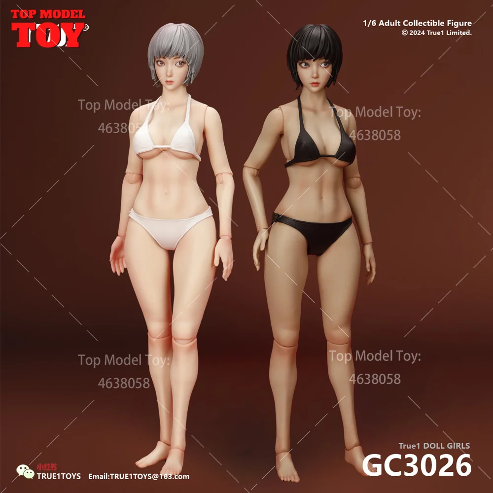 True1Toys GC3026 1/6 Movable Eyes Head Sculpt Joint Mobility Female Body with Bikini Swimsuit Fit 12'' Soldier Action Figure Dol