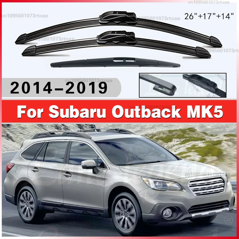 Für Subaru Outback MK5 26" 17" 14" 2014-2016 2017 2018 2019 Auto Windschutzscheibe Vorderer und Hinterer Wischerblatt Gummi Zubehör