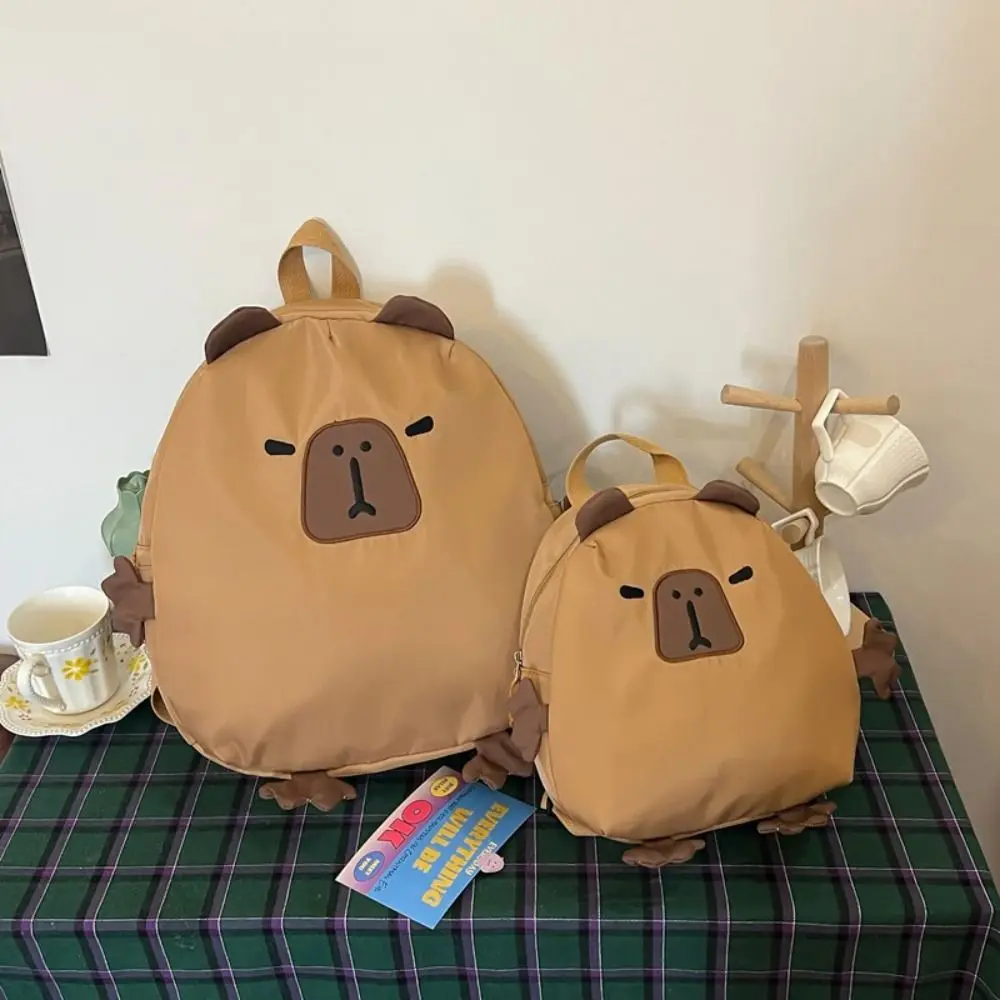 Kawaii kapibara nylonowa torba szkolna plecak na laptopa kreskówka plecak dla dzieci podróżna na co dzień torby na książki plecak o dużej pojemności