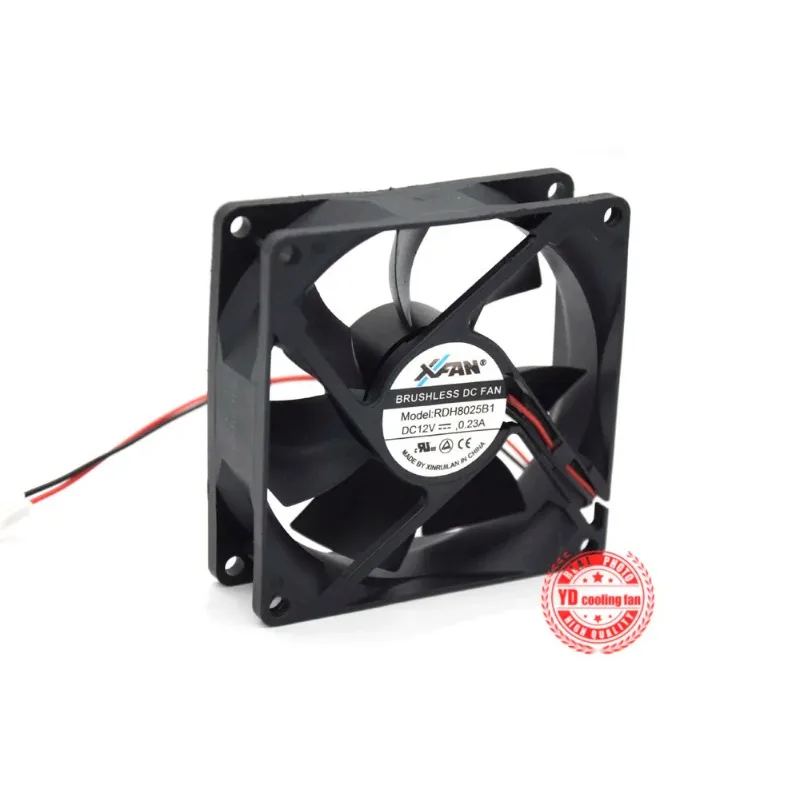 JFG For RUILIAN SCIENCE XFAN RDH8025B1 8025 12V 0.23A Ball Bearing 8CM Cooling Fan