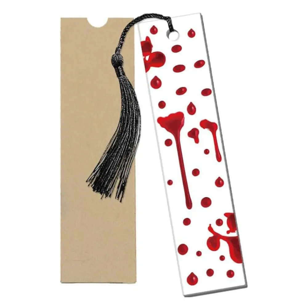 Transparente Halloween Bookmarks, página titular, suporte de livros, claro, retângulo, acrílico quadrado, decoração do Dia das Bruxas, 5pcs