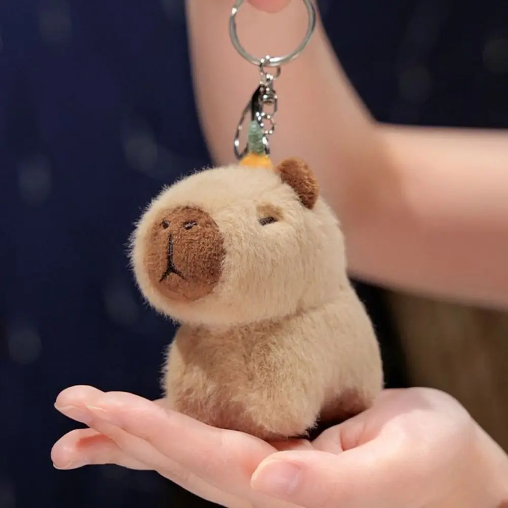 Backpack Decor PP Cotton Capybara Plush Pendant Korean Style Cartoon Kitten Doll keychain Cute 10cm Puppy Plush Toy Ornaments