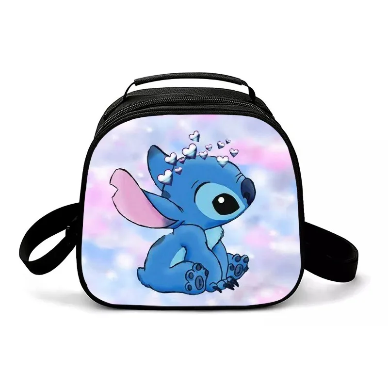 Disney Stitch Portable Lunch Bag Food Waterproof Thermal Box Office Cooler Lunchbox with Shoulder Strap Organizer Picnic Bag