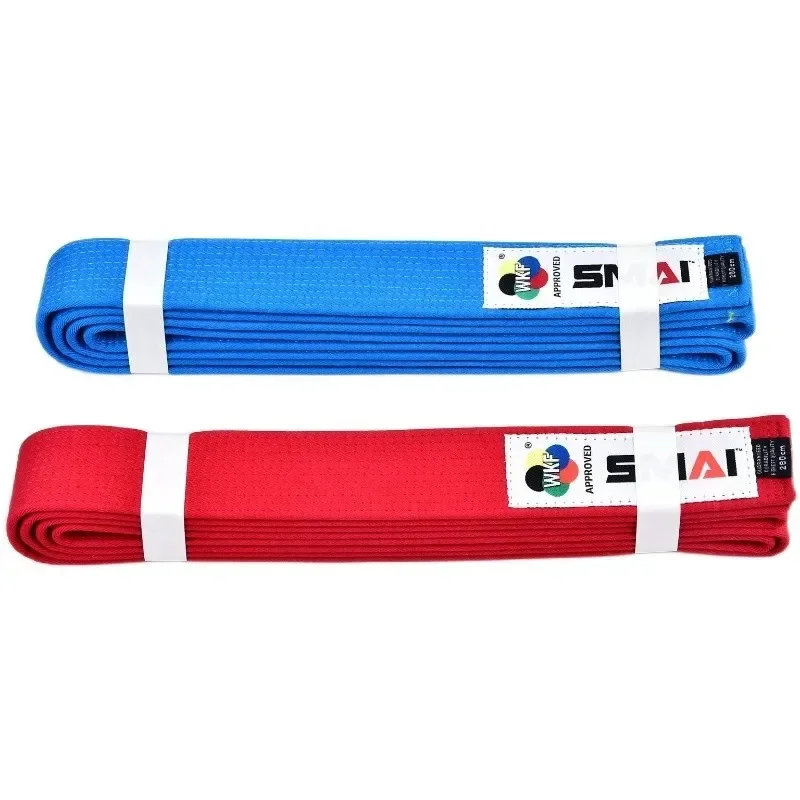 WKF APPROVED BELT SMAI Kata Karategi Belts Red Blue Colors Karate Belts Are Used By Professional Fighters