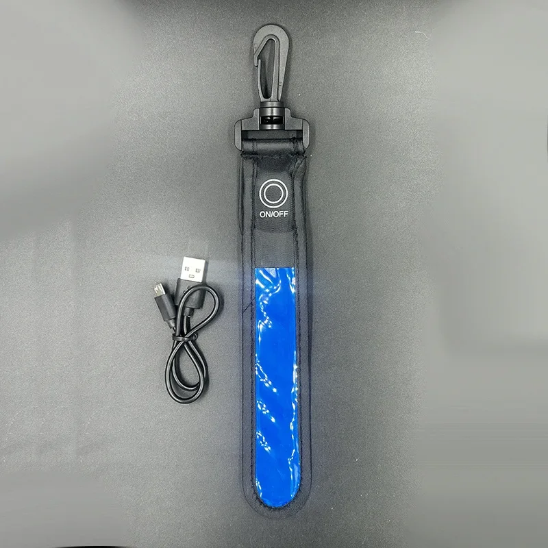 Rechargable Backpack Reflective Strip Cycling Hiking Bag LED Reflector Light Night Safety Walking Running Safety Bag Pendant