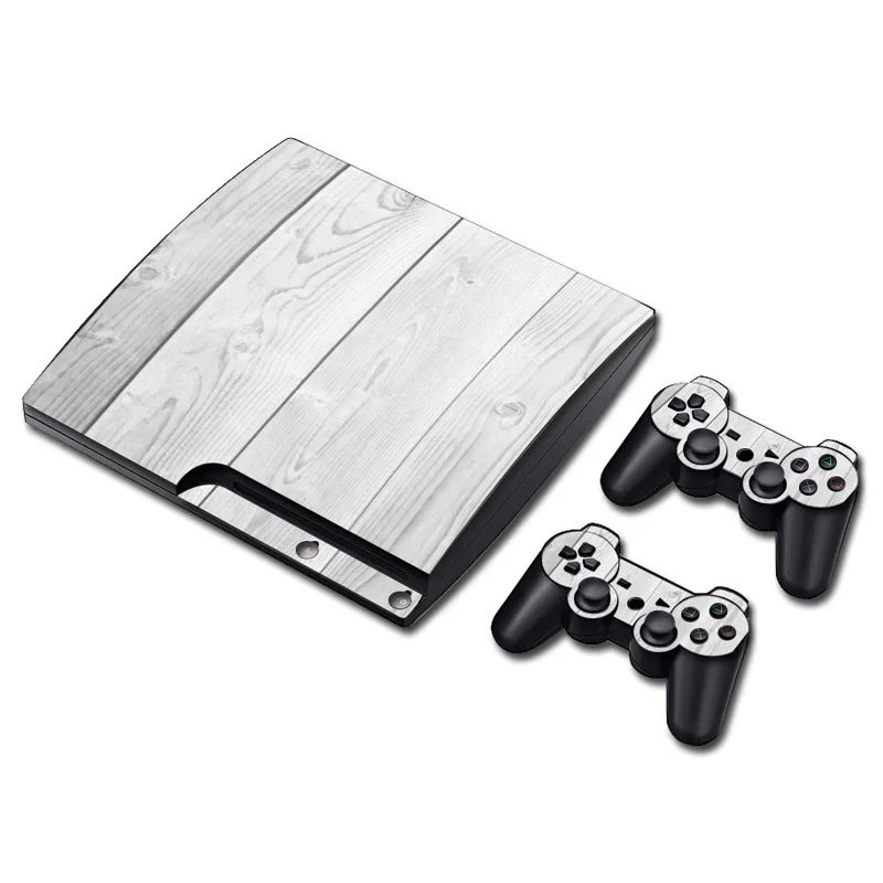 New coming protective decal hot sale designs vinyl cover for PS3 SLIM Console carbon fiber skin black white color skin sticker