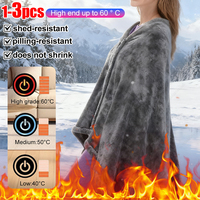2025 USB Electric Heated Blanket 3 Heating Levels Fleece Heated Mat Wearable Body Warmer Blanket for Household and Office 1-3PCS