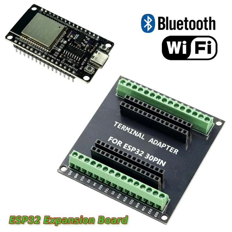 Placa de Desenvolvimento ESP32 WiFi Bluetooth com Porta de Antena 2.4G, Kit de Expansão ESP32-32U, Módulo BT WiFi 30 Pinos ESP32-CH340C