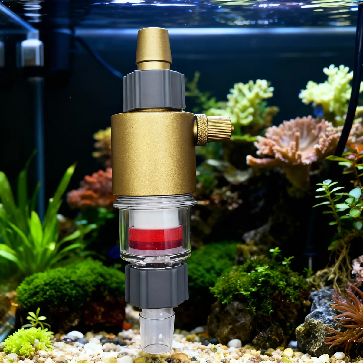 QANVEE Externer CO2-Diffusor Zerstäuber Aquariumzubehör Fischbecken Fischglas Angelzubehör Zylinder CO2-Ausrüstung Produkt Pflanzenpflege