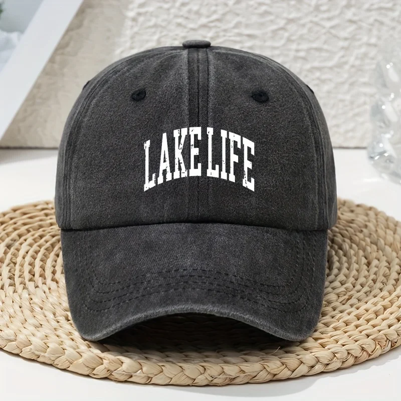 

Бейсболка женская LAKE LIFE с принтом, весна-лето, универсальная, винтажная, с мягким верхом, в стиле кепки-бакет, с эффектом потертости и выцветания, в стиле «папиная» кепки