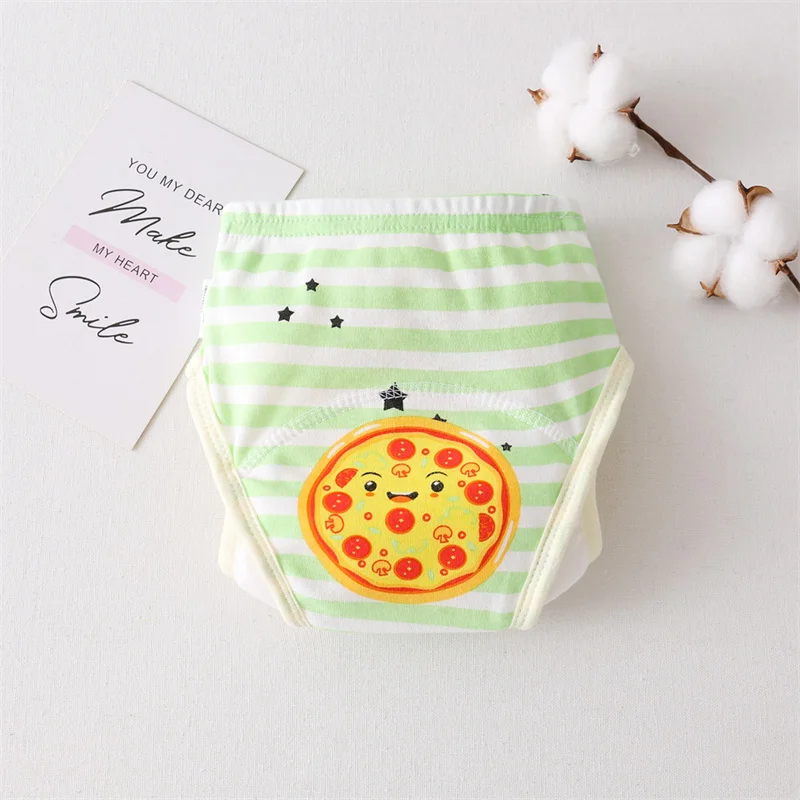 Baby Cartoon Animal Fruit Wing Gauze Diaper Waterproof Diaper Cotton Diaper Pocketlearning Pants Pull Up Pant for Children Gift