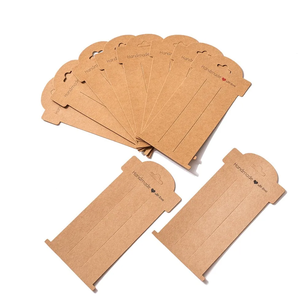 20Pcs 8x16cm Hair Clips Jewelry Display Cardboard Blank Kraft Paper Card Hairclip Price Tag For Small Businesses Packaging