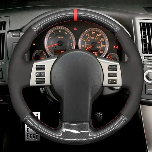 Imagen 2 del producto Protector para volante de coche personalizado, trenza de cuero de ante antideslizante para Infiniti FX FX35 FX45 2003-2007 2008 Nissan 350Z 2002-2009