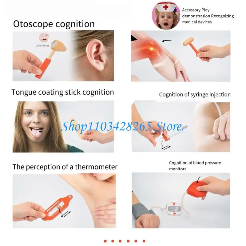 子供向けの木製の臨床的ふりをするドクターロールプレイ教育玩具g2te