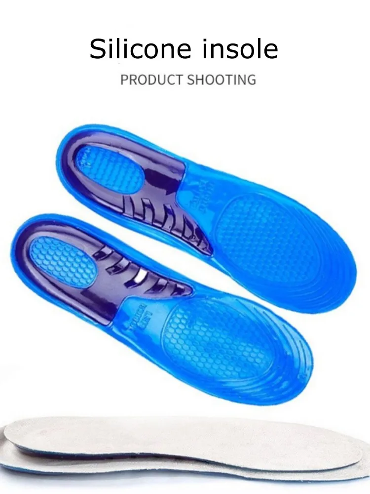 Semelles intérieures en Silicone GEL pour chaussures, Support orthopédique de la voûte plantaire, Inserts de chaussures souples, modèle de Sport antidérapant pour hommes et femmes, semelle de