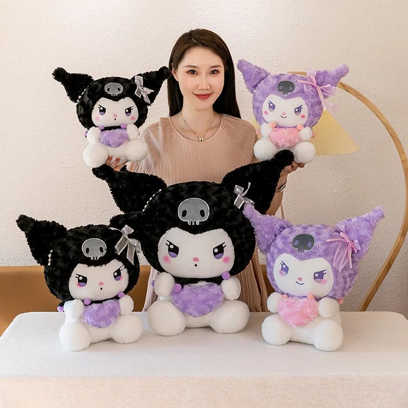 New Sanrio Kawaii Kuromi Doll Cartoon Pillow Home Decoration Room Pillow To Accompany Sleeping Children Christmas Birthday Gift