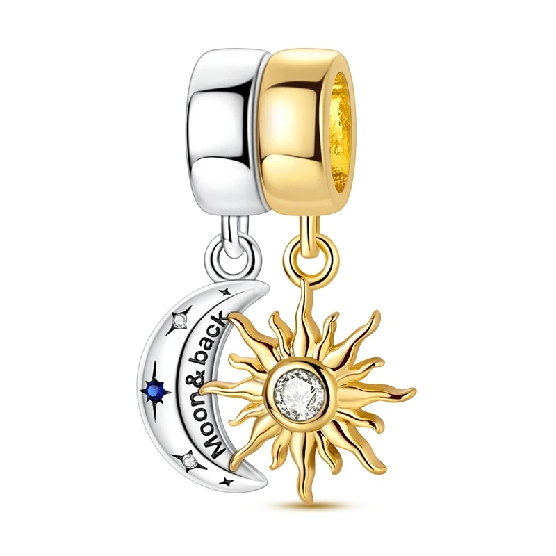 Heiße Goldene Serie 925 Sterling Silber Charms Anhänger Perle Liebe Familie Zirkon Charms Passend für Original Armband Frauen DIY Schmuck Geschenk