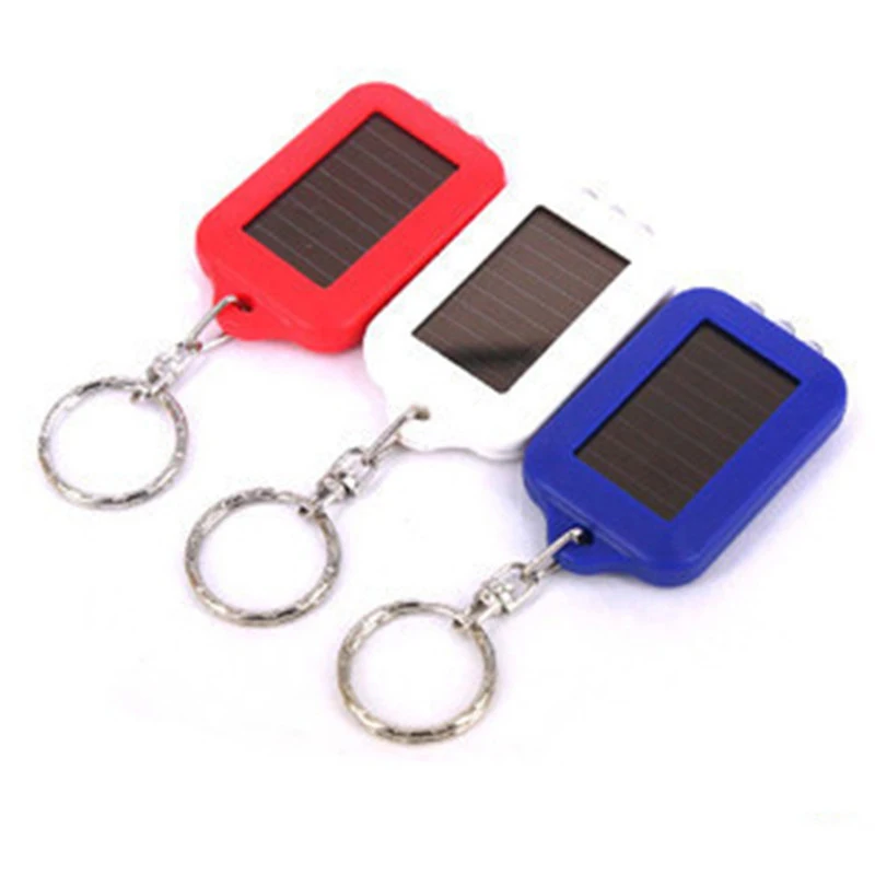 Portable Solar Rechargeable Torch Mini Keychain LED Strong Light Small Torch Creative Children's Outdoor Emergency Toys Gift