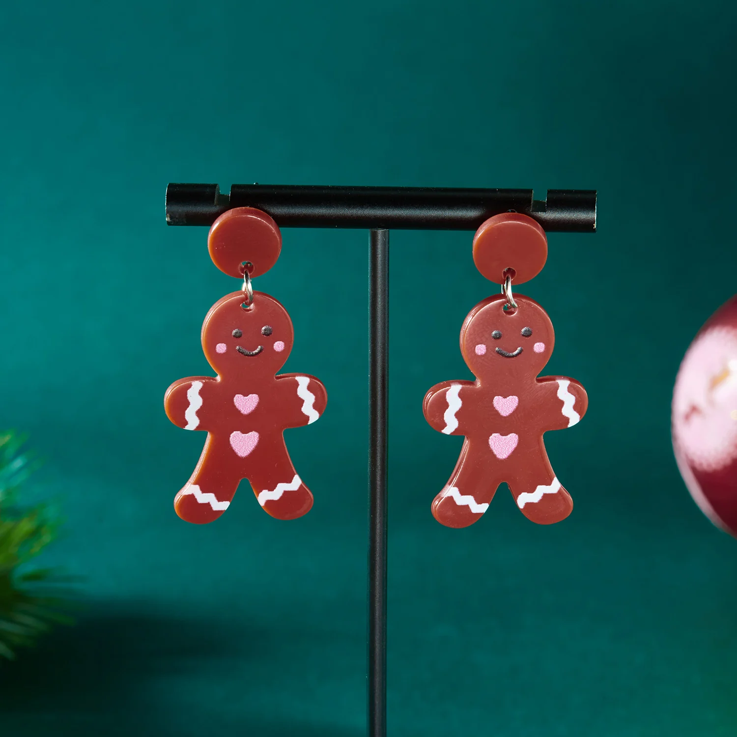 Anting Natal Gingerbread yang Cantik untuk Wanita, Anting Akrilik Kartun Santa Claus Lonceng Rusa Lucu Dinosaurus, Perhiasan Hadiah Liburan
