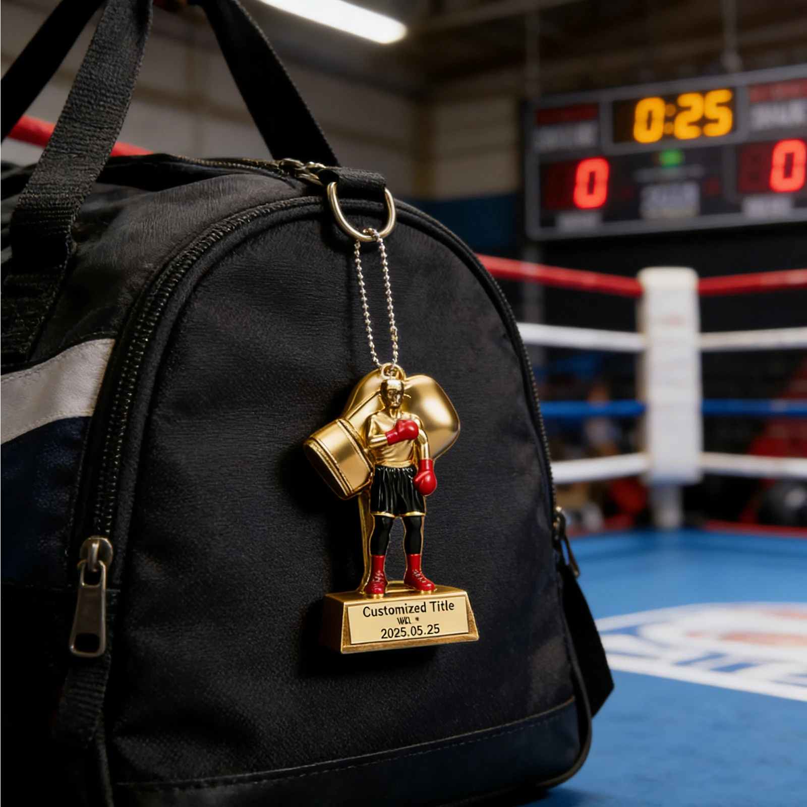 

Customized Boxing Glove Pattern Bag Charms Custom Text Car Hanging Accessories Diy Keychain Purse Charms Making for Athletes