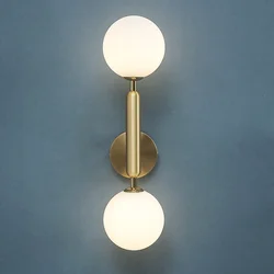 Minimalist Wall lamp Glass white ball G9 Bulbs Warm lighting Bedroom Bedside lamp Living room Background wall light Corridor