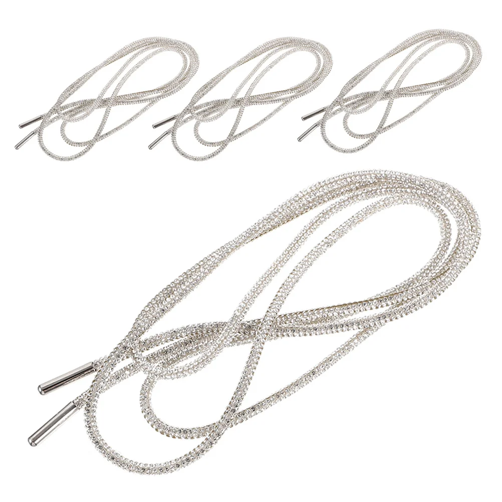 

4pcs Rhinestone Shoe Laces 120Cm Sparkling Rope Laces For Sneakers Boots Running Shoes Wedding Party Decor Bling Shoelace