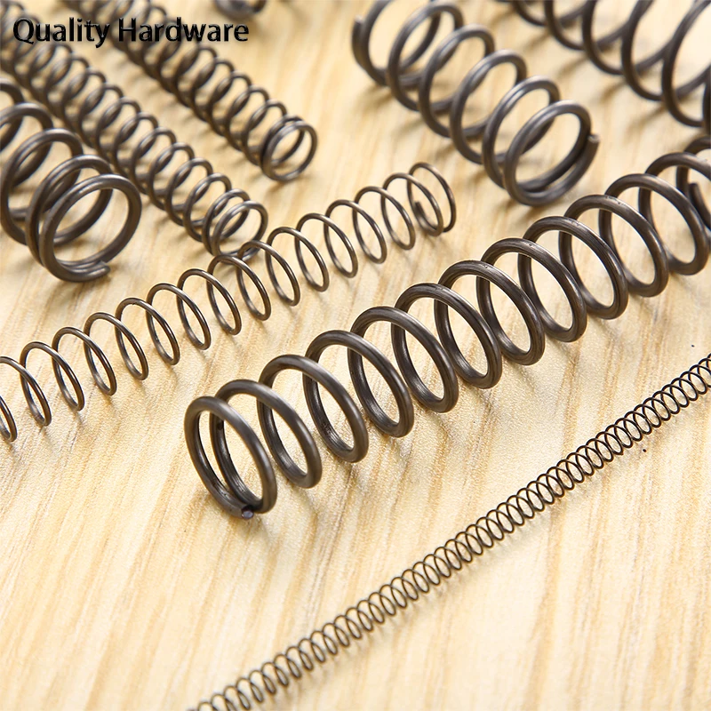 65Mn 10 buah diameter kawat 1.2mm pegas baja kuat kompresi pegas penyerap guncangan kembali Musim Semi dapat disesuaikan