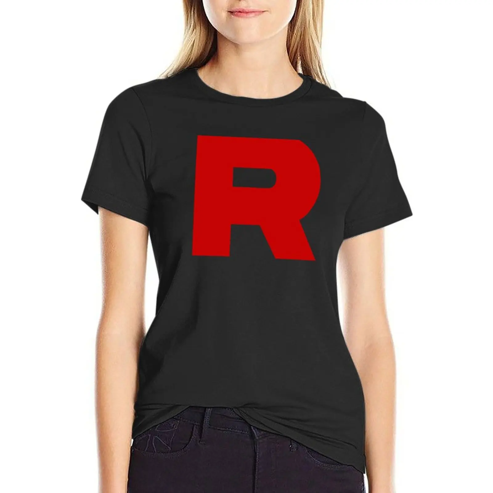 

Team Rocket T-Shirt Blouse anime funnys plain black t-shirts for Women