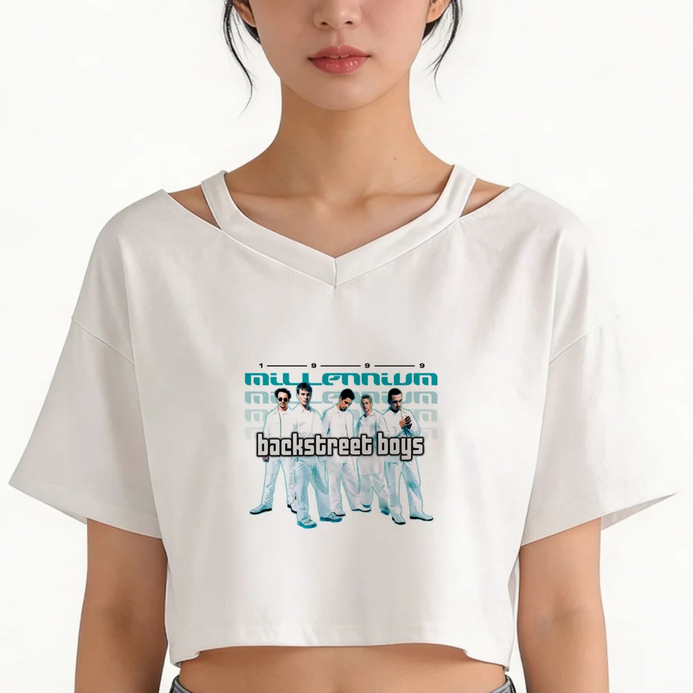 Camiseta cropped Backstreet Boys para meninas, camisa engraçada estilo harajuku, estilo vintage, streetwear gótico
