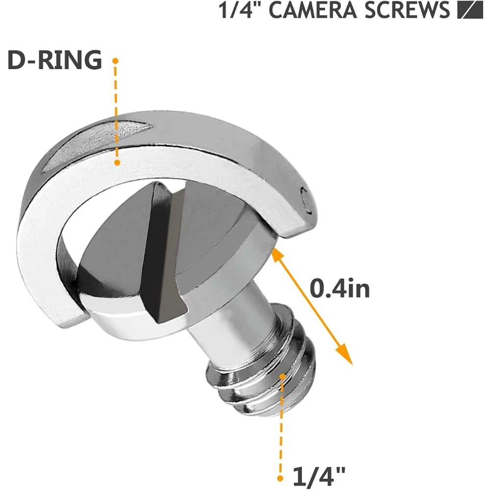 5PCS/ 1Set Portable Metal 1/4 Camera Screw for Quick Release Plate 1/4inch Folding C-ring Adapter Tripod Monopod Camera Plate