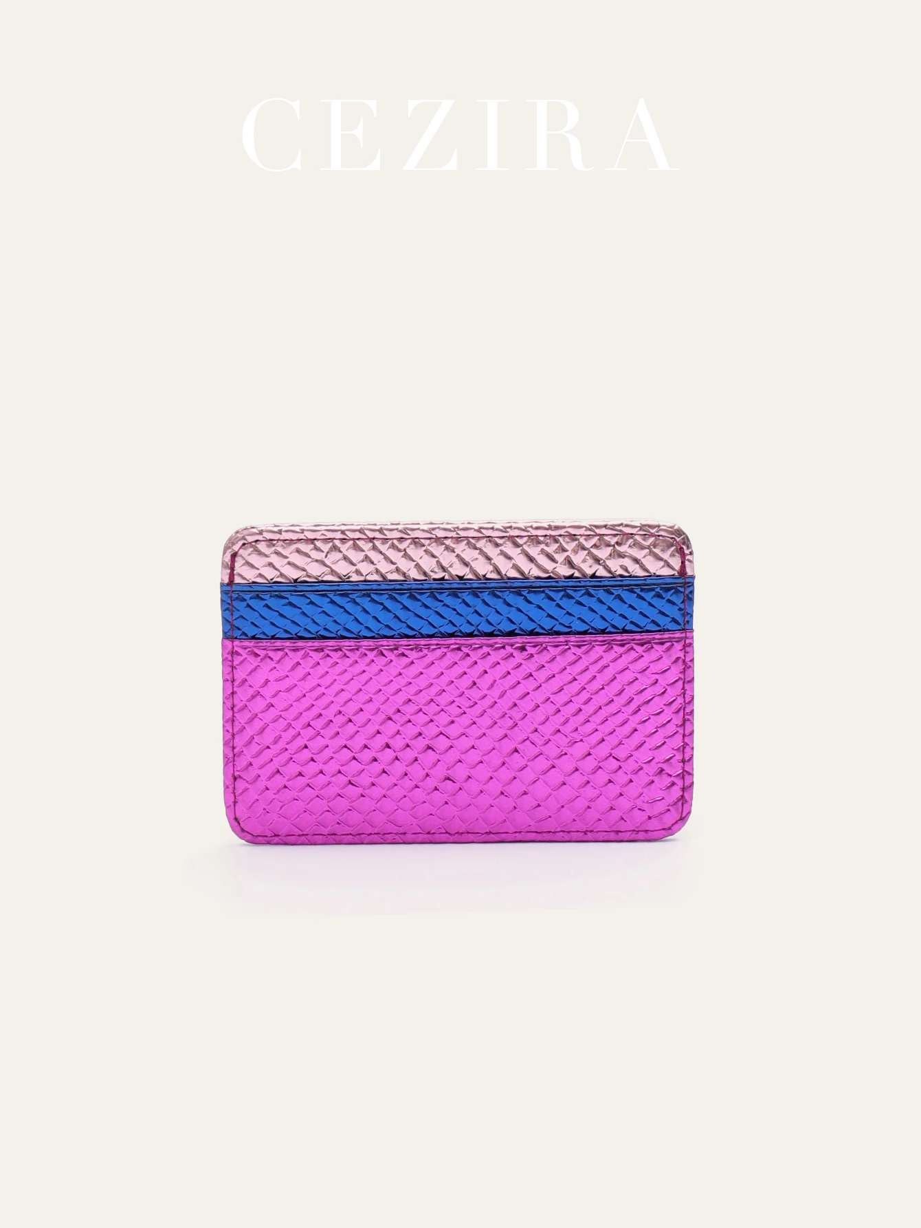 Luxury Snakeskin Print Metallic PU Vegan Leather Contrast Color RFID Thin Short Wallet Card holders Multi Slots Portable Purse