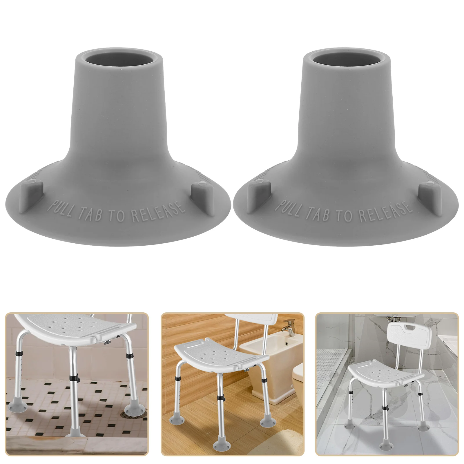 4 pezzi Tappetino per sedia da doccia Tappetini da bagno per protezioni per gambe Cappucci Protezioni per pavimenti in feltro Sottobicchieri per divano grigi