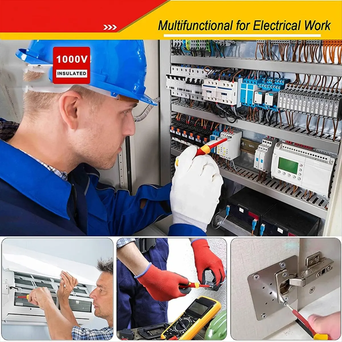 

Набор изолированных отверток 26 в 1, 1000 В для инструментов электрика, магнитные отвертки, изоляционные ручные инструменты