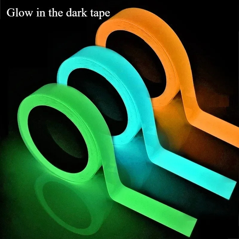 

1Pc Luminous tape fluorescent tape warning floor light storage stairs anti-slip reflective luminous tape