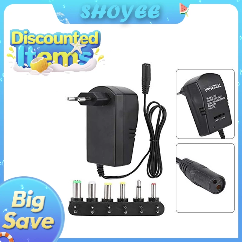 Power supply with adjustable voltage 30W 3V-12V charger switching power supply for CDs VCD devices etc