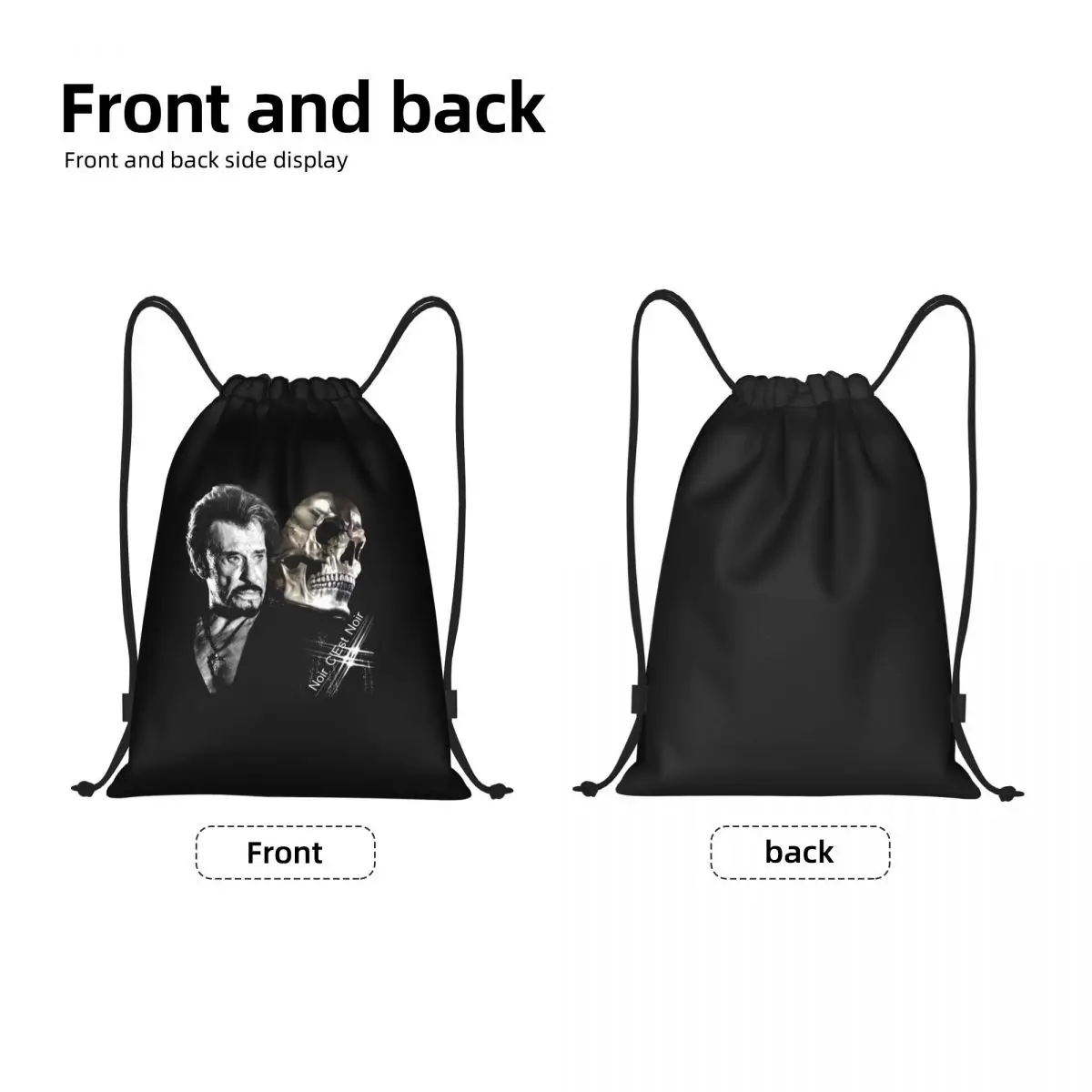 Custom Johnny Hallyday Drawstring Bag Men Women Lightweight France Rock Singer Sports Gym Storage Backpack