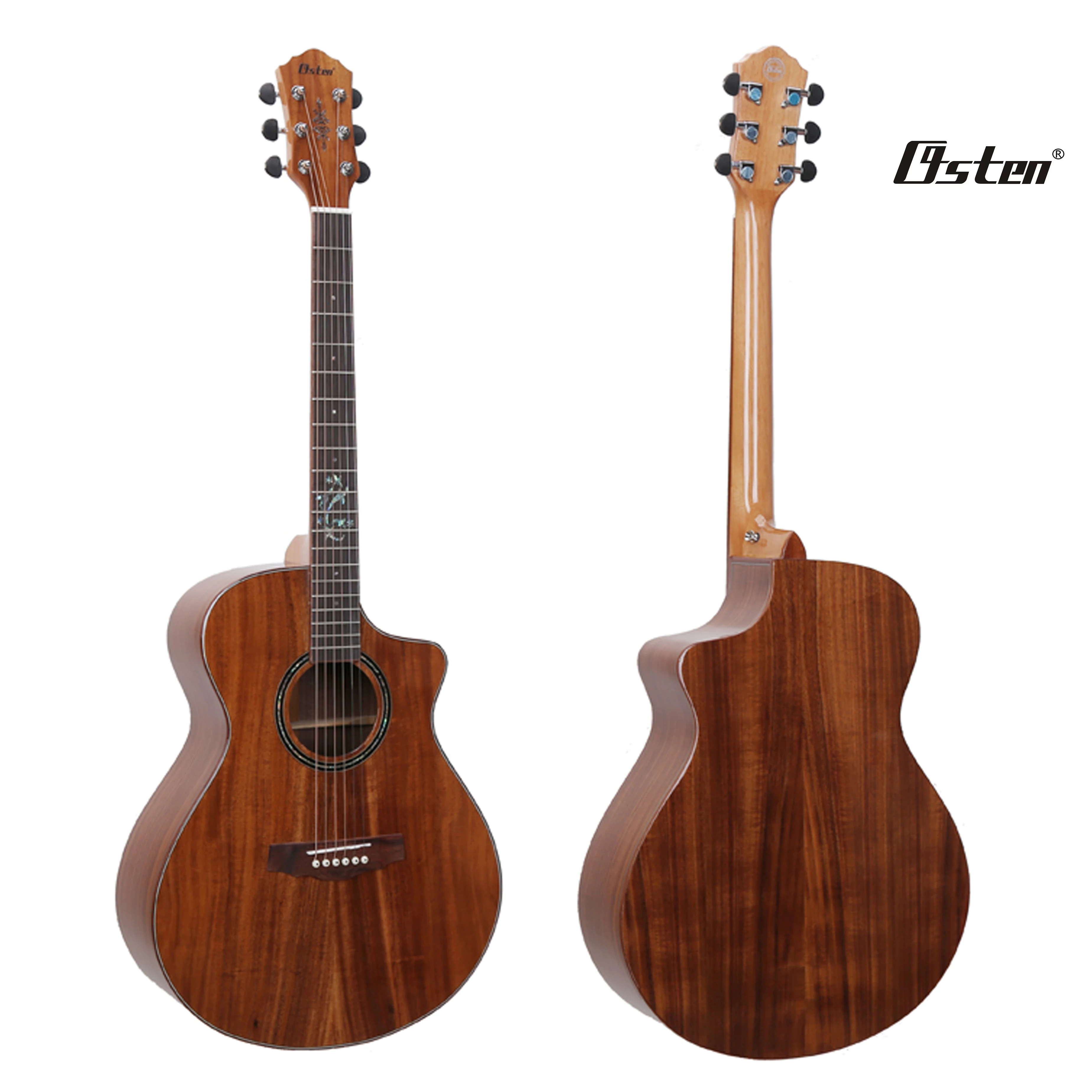 High Quality Factory 41 Inch Acoustic Guitar Acacia Solid Wood Body  Gloss Finish Accept OEM/ODM