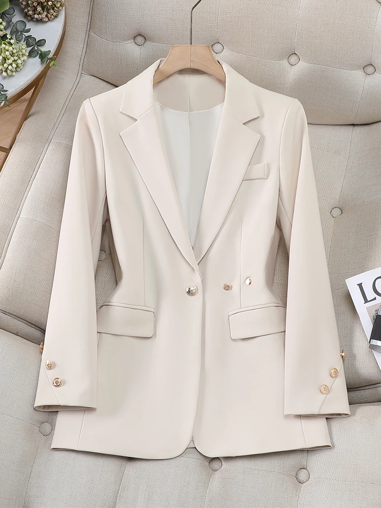 

Женский деловой пиджак: черный, абрикосовый, для офиса, формальный жакет для женщин