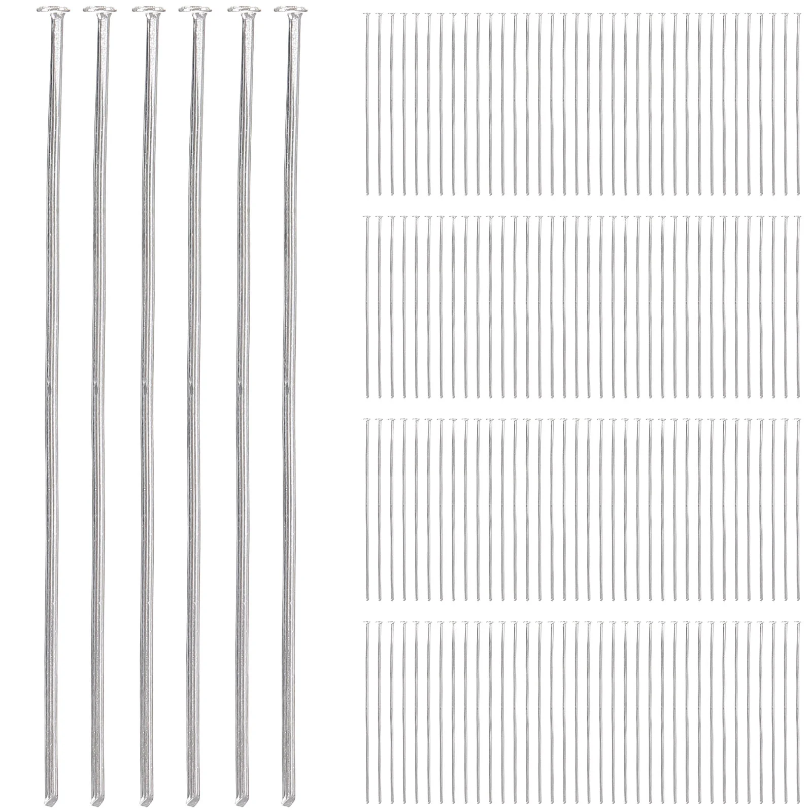 

400 Pcs Metal T Pin Beads Handcraft Beading Silver Making Tool Jewelry Beaded Needles for Earrings Necklaces Craft
