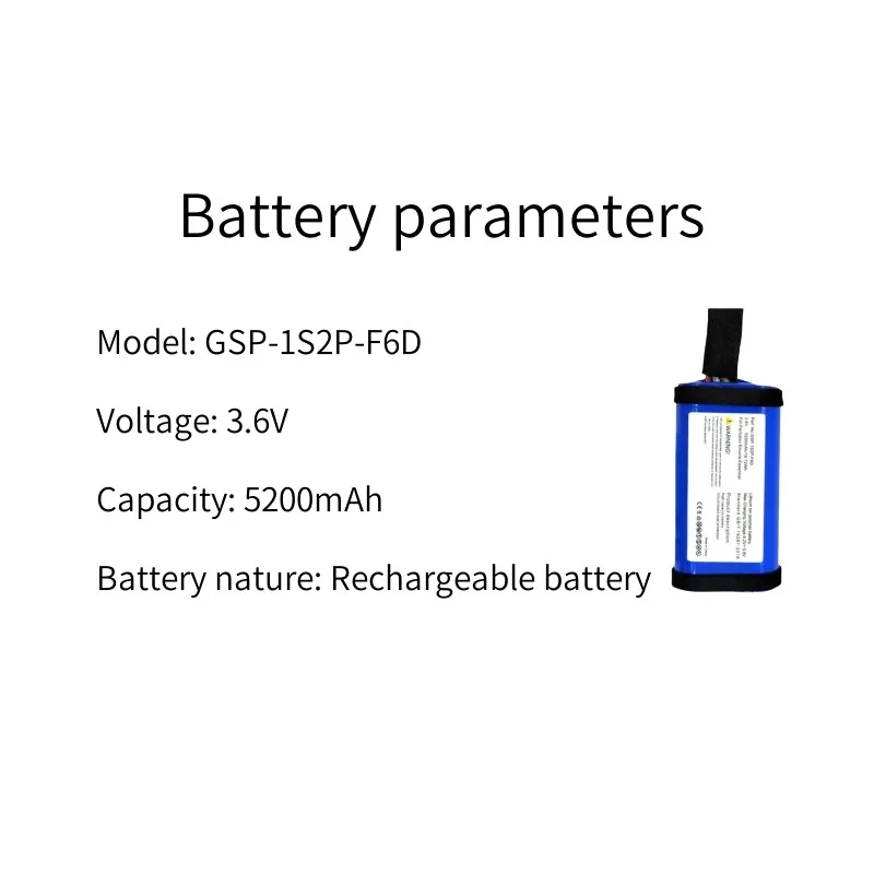 Replacement battery GSP-1S2P-F6D 3.6V 5200mAh large capacity Bluetooth audio box battery High Quality