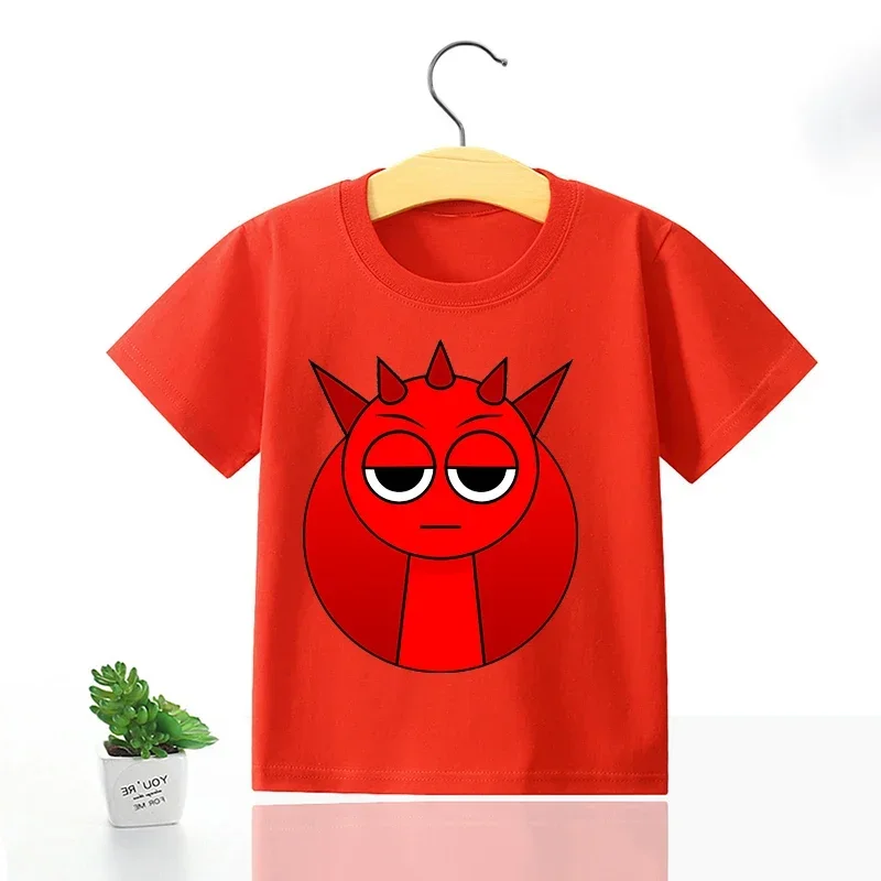 Game Sprunki Baby Cotton T Shirt clothes Cartoon Anime Boy Clothes Girl Tees Shirt Clothes Anime Kawaii Summer Tees Top Clothing