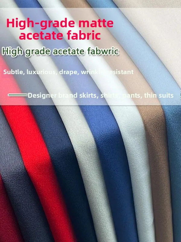 

Высококачественная тонкая трехслойная ацетатная ткань с матовым эффектом, драпирующаяся, немнущаяся, для пошива рубашек, платьев, брюк, в китайском стиле, однотонная, Hom...