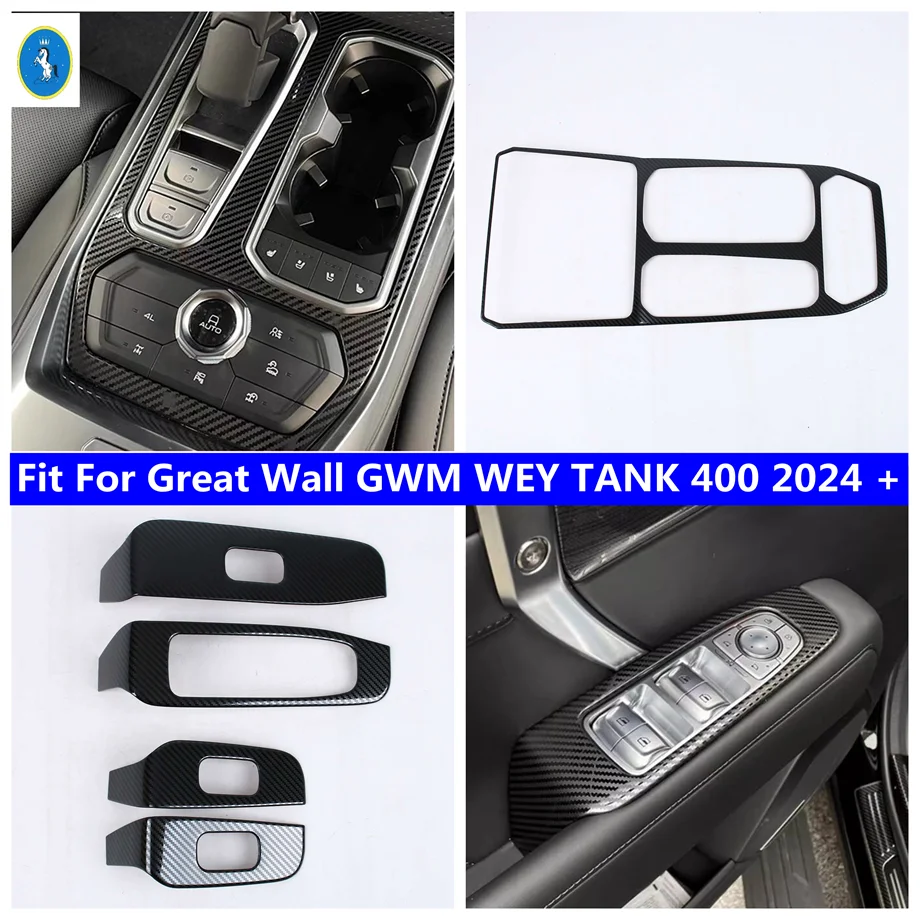 

Коробка переключения передач из углеродного волокна/кнопка подъема окна, накладка для Great Wall GWM WEY TANK 400 2024 2025 2026, автомобильные аксессуары