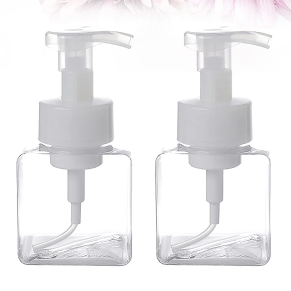 

2Pcs Refillable Foaming Pump Bottle Portable Large Capacity Travel Storage Container Bubble Maker Transparent White