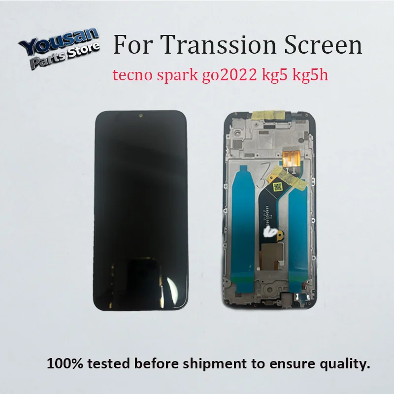 SmartPhone Screen For Tecno Spark LCD Touch Display With Frame For Tecno Go 2022 KG5 KG5H Digitizer Assembly Replacement Parts